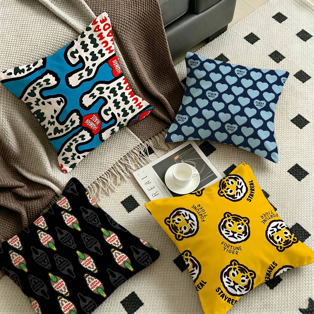 Home Textiles Luxury - 高級ブランド NIGO H-HUMAN M-MADE オフィス用クッションカバー、車用クッションカバー 45X45CM、ランバーサポートクッションカバー、ソファ用クッションカバー