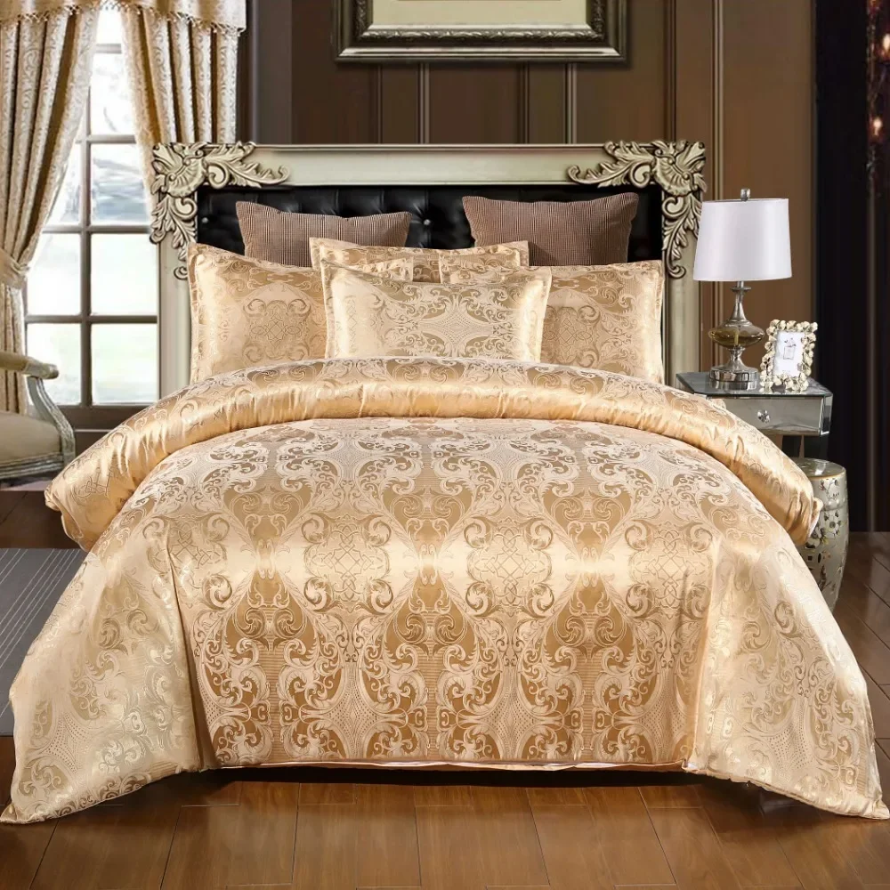 Home Textiles Luxury - 2/3点セットの高級寝具、ホームテキスタイル、ヨーロッパ風サテンジャカード寝具セット、布団カバー、枕カバー、寝具セット（Juego De Ropa De Cama）