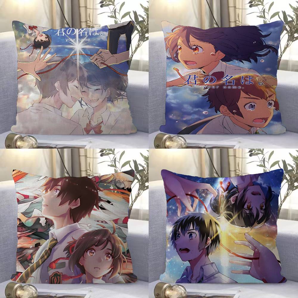 Your Home Textiles - 日本アニメ「君の名は」枕カバー ギフト ホームオフィス装飾 寝室 ソファ 車用クッションカバー