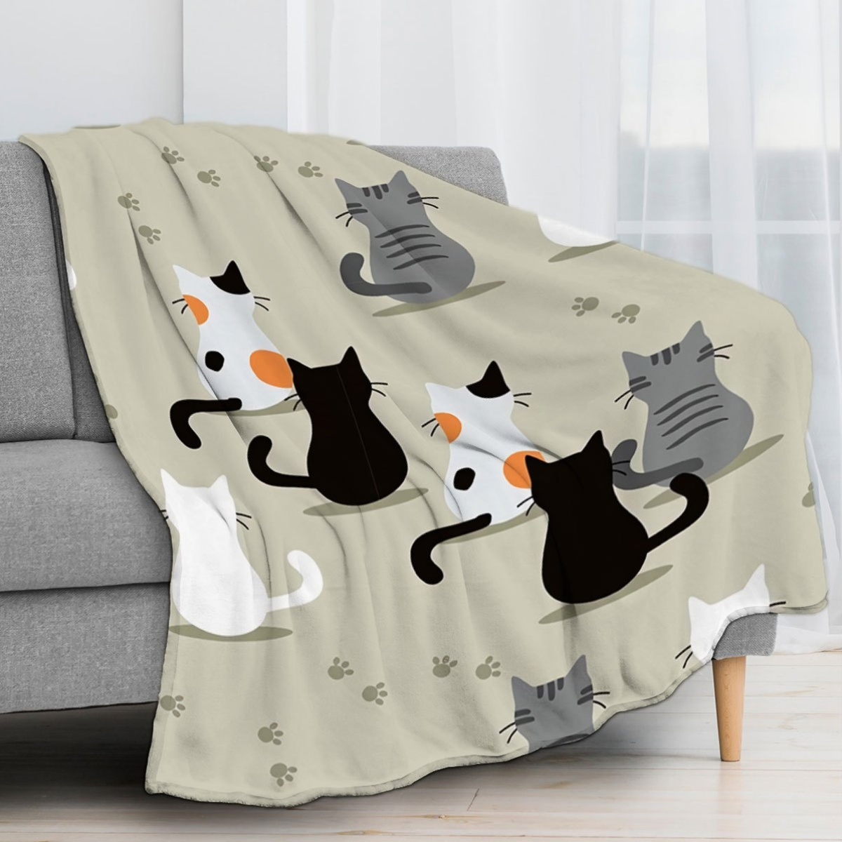 猫柄のブランケットでご自宅に暖かさを。 家族や友人への素晴ら - Your Home Textiles のレビューと価格