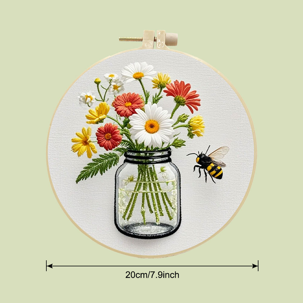 1 個 Diy 刺繍キットデイジーフラワーフープ縫製針付き家 - Home Textiles Discount のレビューと価格