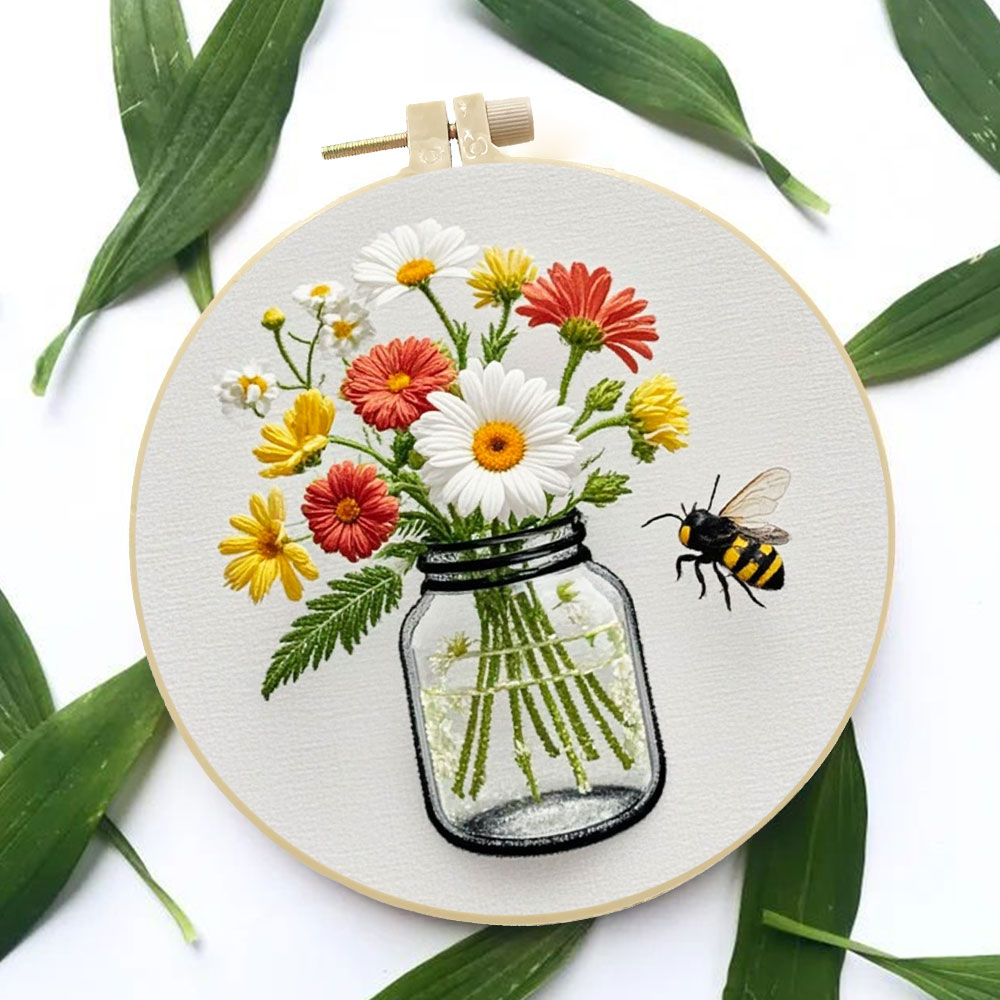 1 個 Diy 刺繍キットデイジーフラワーフープ縫製針付き家 - Home Textiles Discount のレビューと価格
