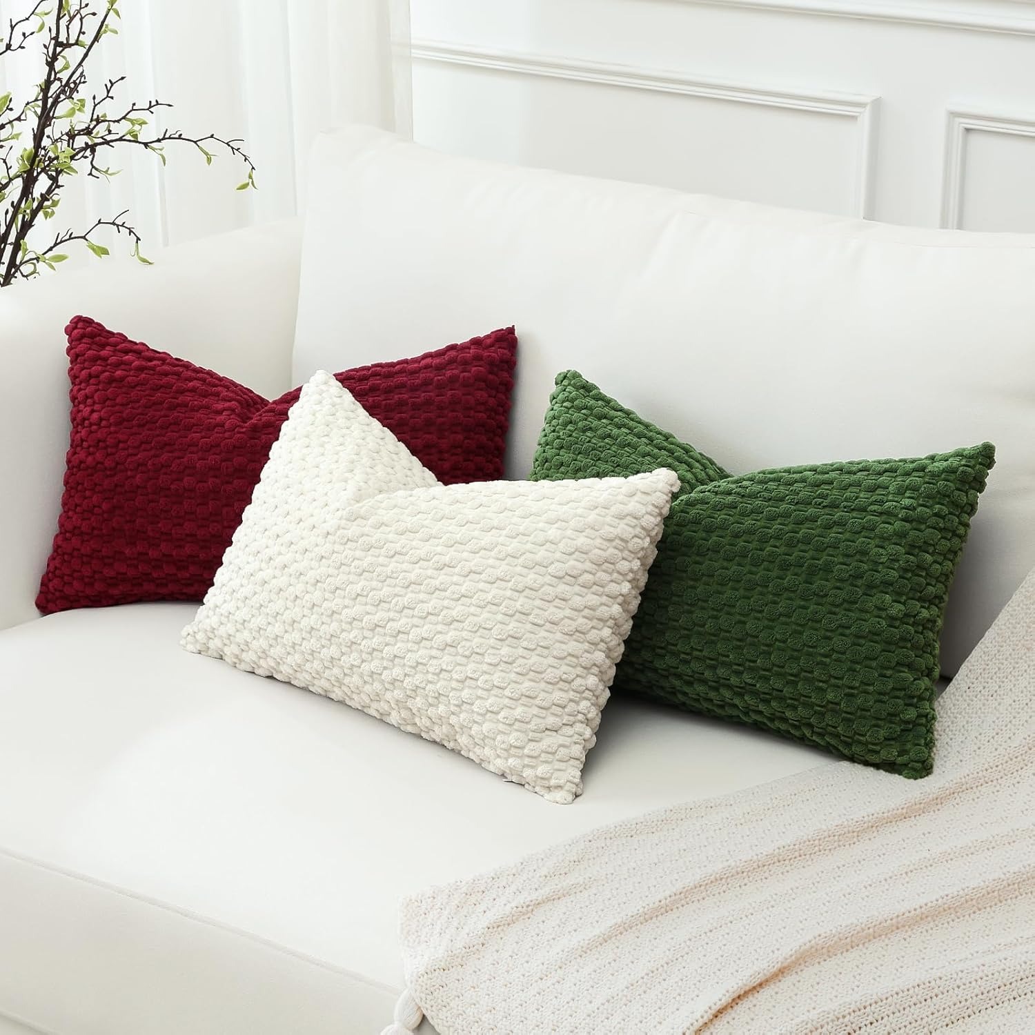 長方形枕カバー 30x50CM 無地装飾用スローピローカバー - Pillow Cover 20X20 のレビューと価格