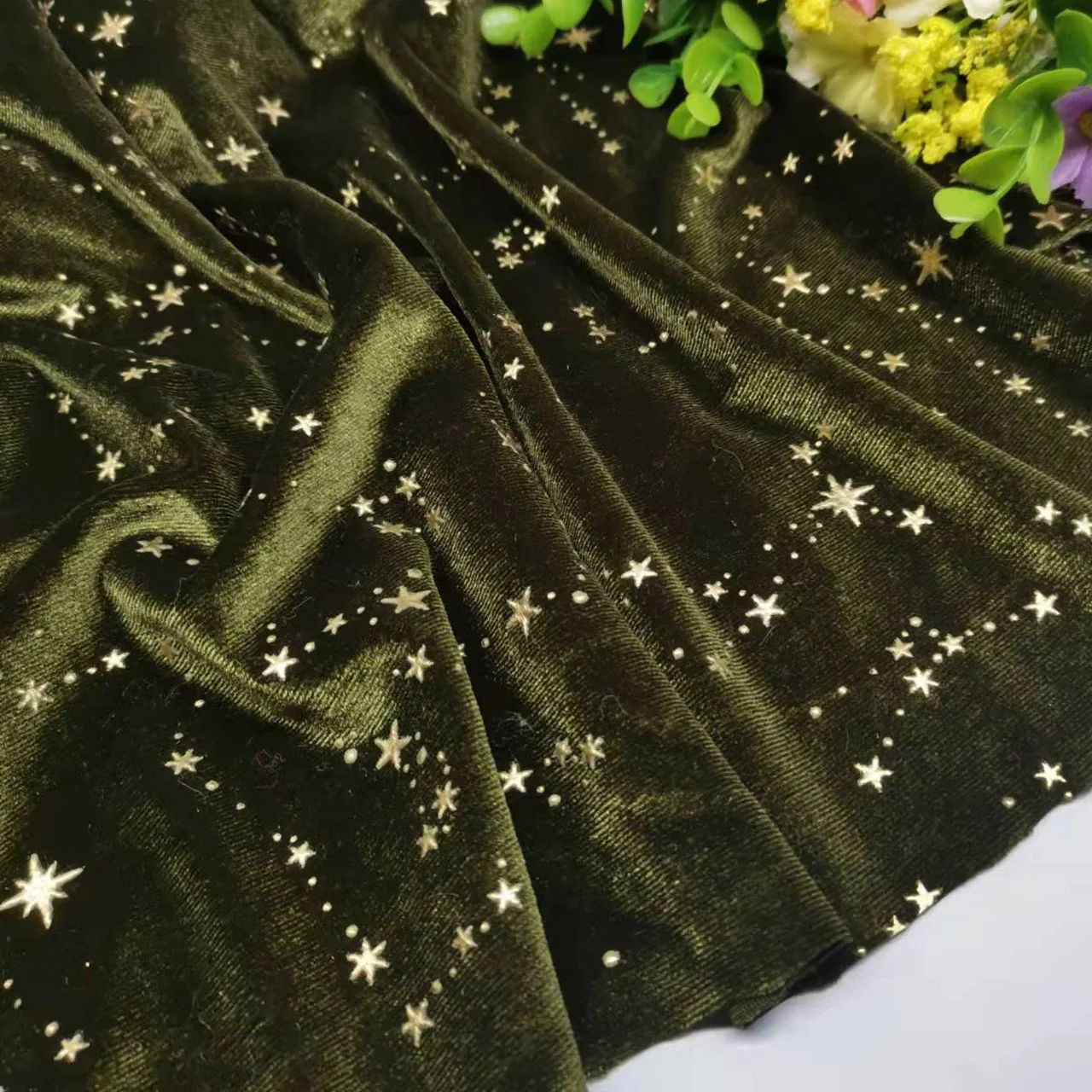 ベルベット生地,エレガント,シルキーゴールドスター,きらめく - Home Textiles Luxury のレビューと価格