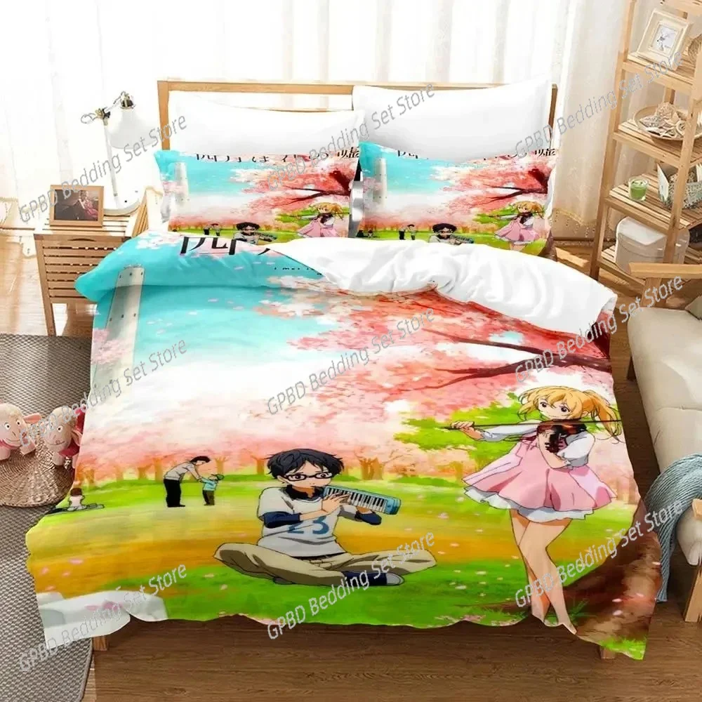 新作アニメ「君の囲い春」寝具セット。男の子・女の子向け、ツイ - Your Home Textiles のレビューと価格