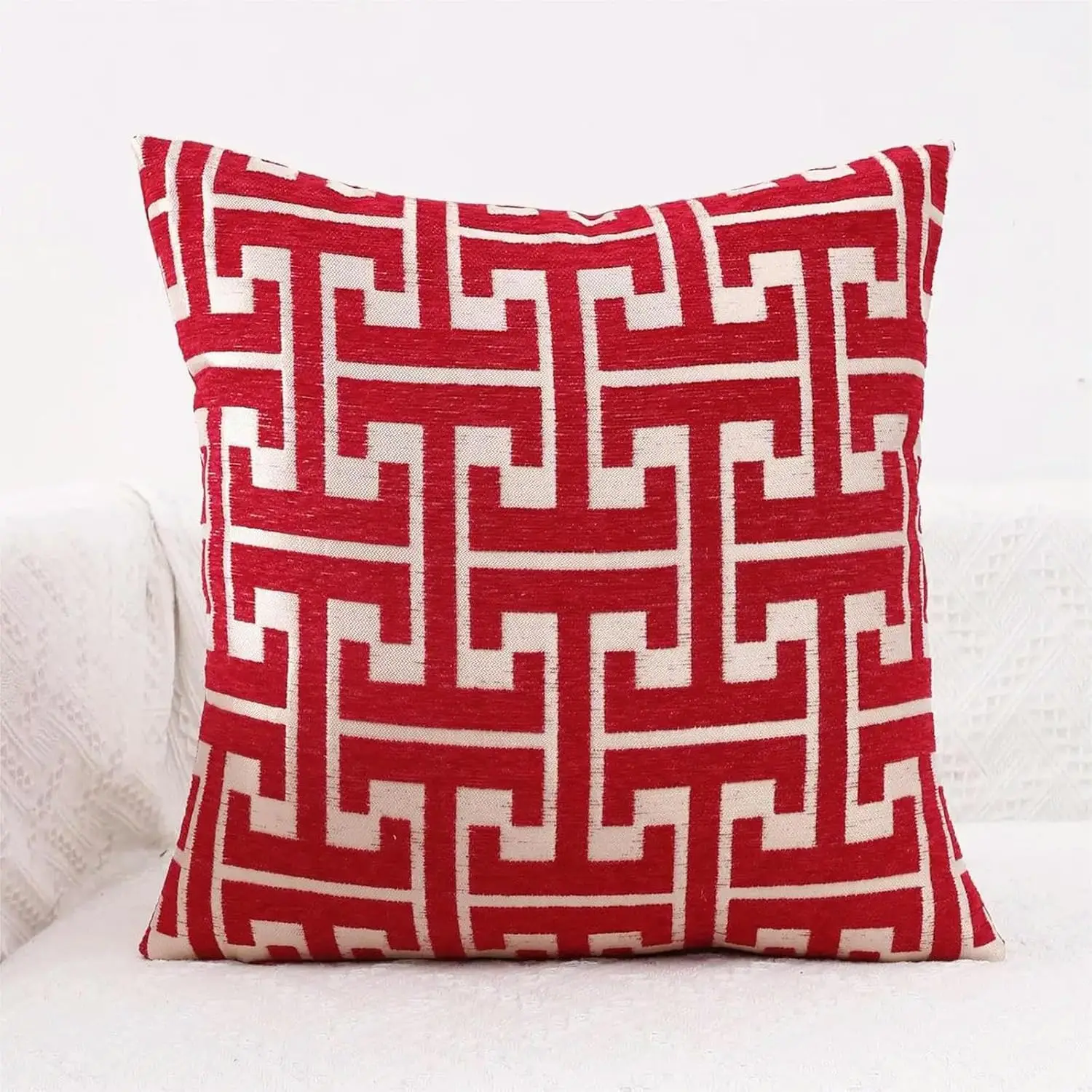 1pc 刺繍ディテールクッションカバー、フィラーなし、ソファ - Pillow Cover 20X20 のレビューと価格