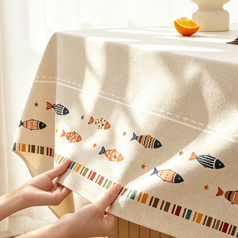 2026年 レトロ調 小魚柄 防水テーブルクロス 高品質 撥 - Home Textiles Today News のレビューと価格