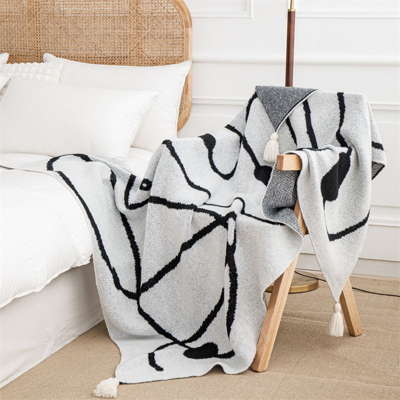 ボヘミアンスタイルプリントニットブランケット高級肌に優しいシ - Home Textiles Luxury のレビューと価格