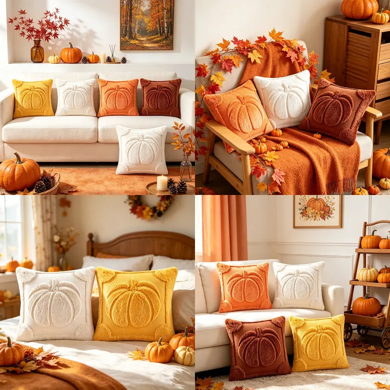 国境を越えたハロウィンパンプキン枕カバー、リビングルームソフ - Home Textiles Manufacturer のレビューと価格