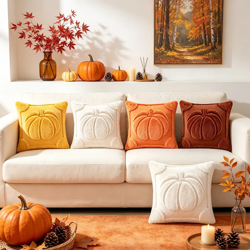 国境を越えたハロウィンパンプキン枕カバー、リビングルームソフ - Home Textiles Manufacturer のレビューと価格