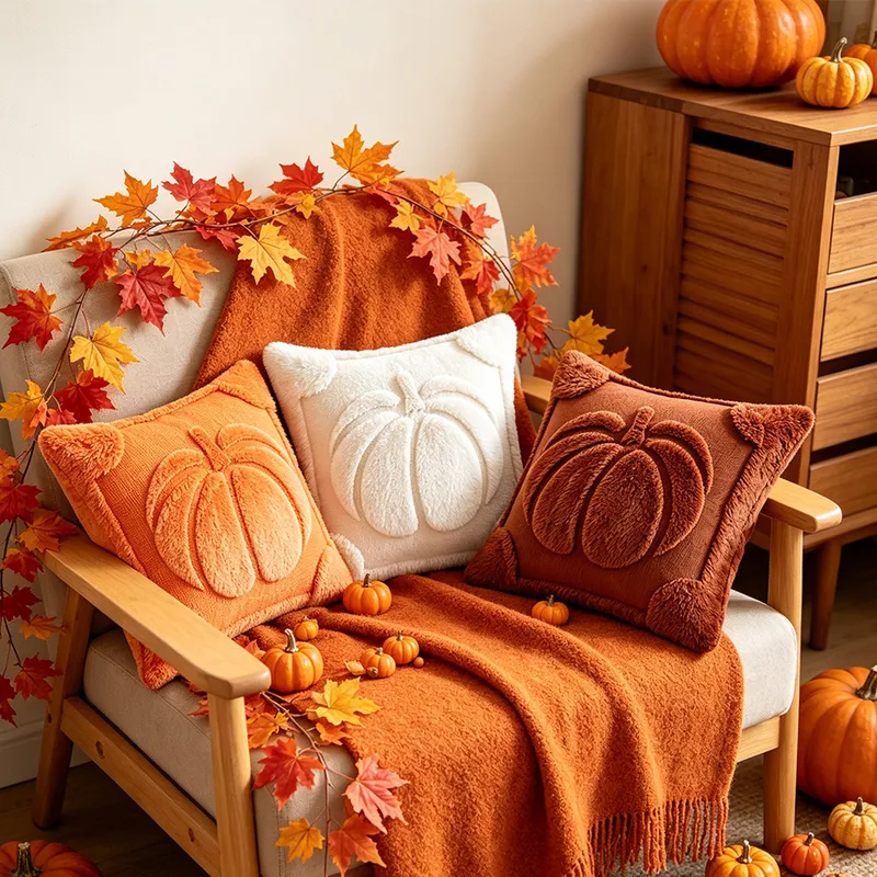 国境を越えたハロウィンパンプキン枕カバー、リビングルームソフ - Home Textiles Manufacturer のレビューと価格