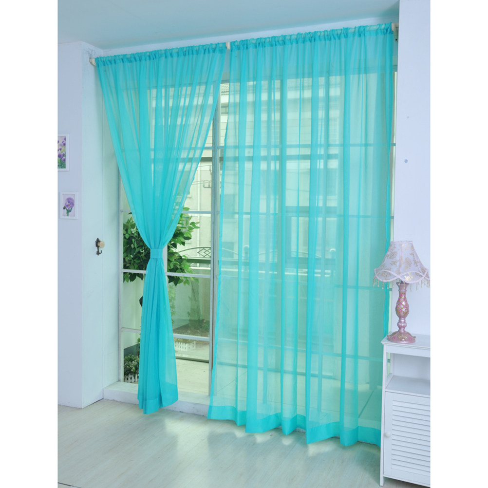 透明なボイル生地の窓用カーテン、薄手のカーテンロッド、寝室や - Curtain Sheer Voile のレビューと価格