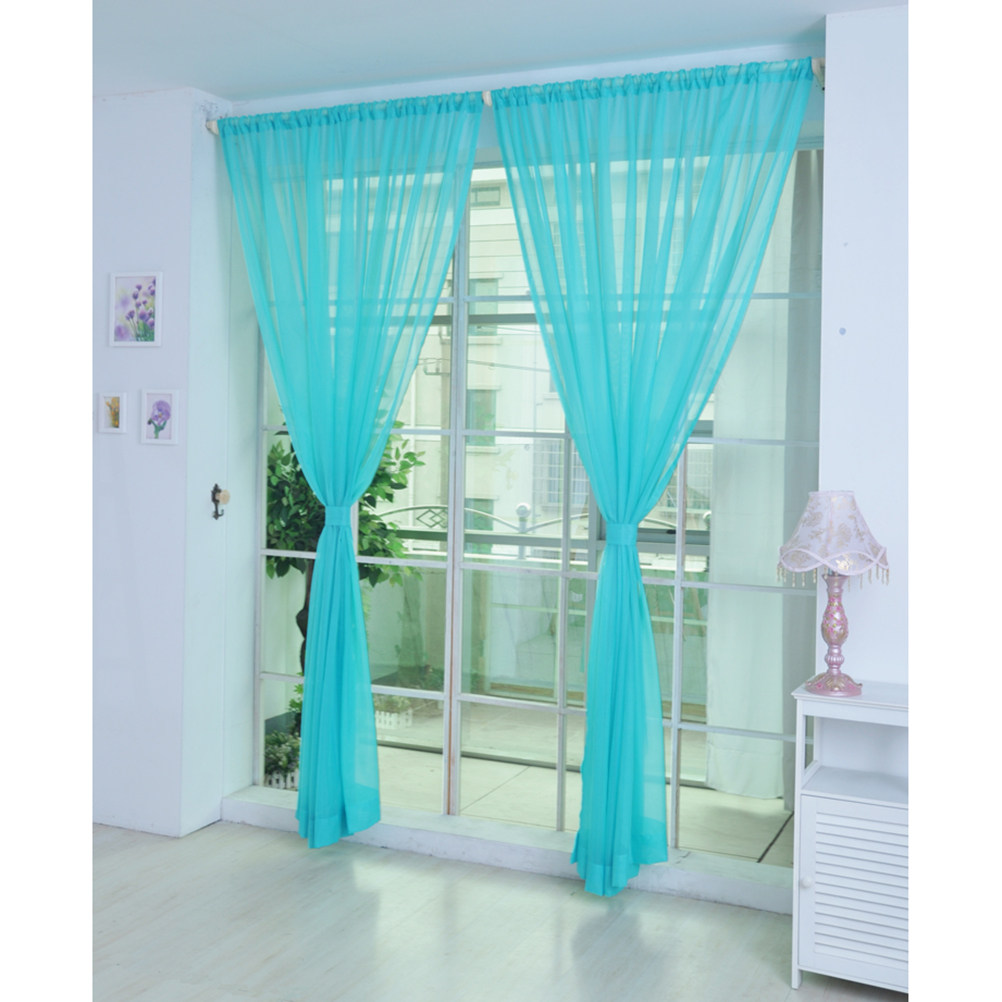 透明なボイル生地の窓用カーテン、薄手のカーテンロッド、寝室や - Curtain Sheer Voile のレビューと価格