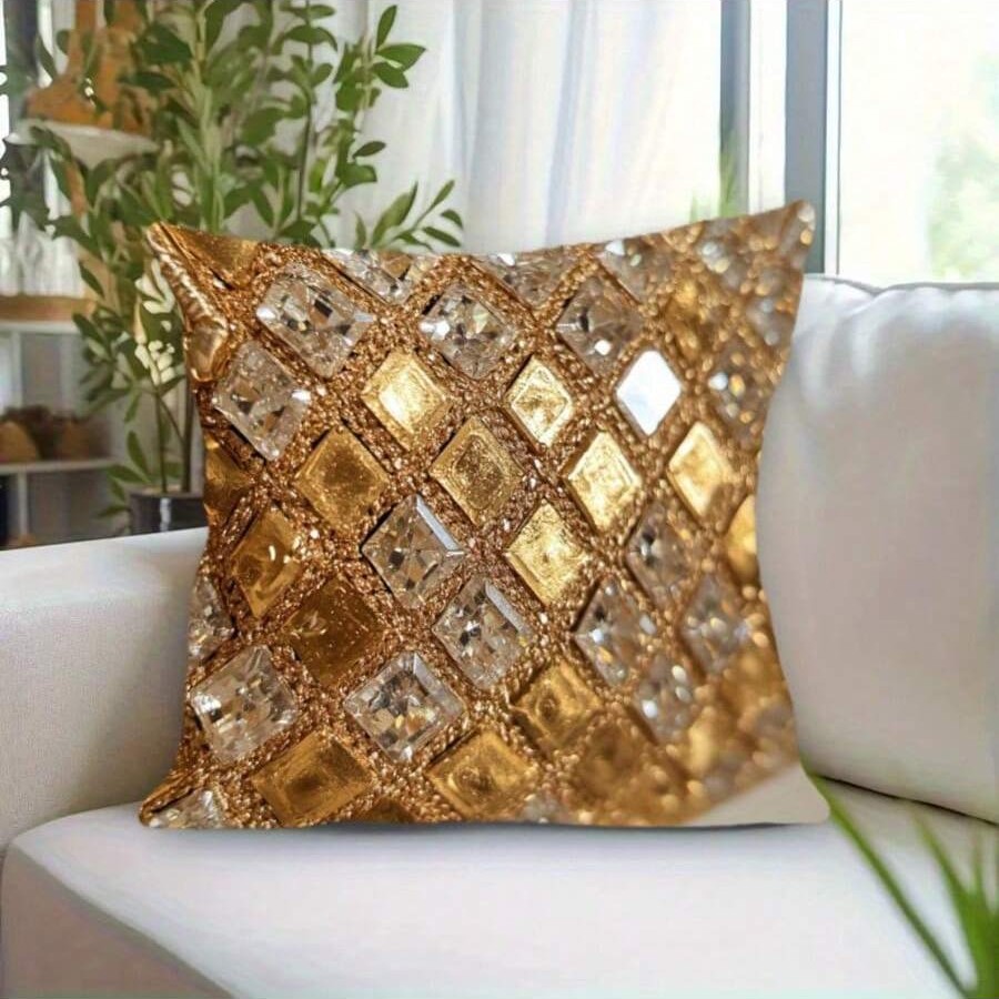 光沢のあるプリント枕カバー面白いクッションカバーリビングルー - Pillow Cover 20X20 のレビューと価格