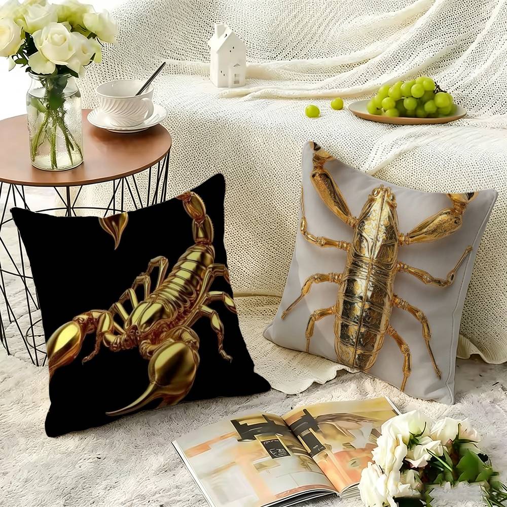 ラグジュアリーゴールド S-スコーピオン スクエア 両面プリ - Home Textiles Luxury のレビューと価格