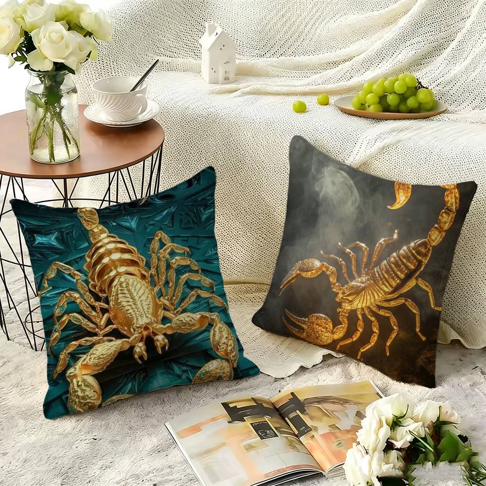 ラグジュアリーゴールド S-スコーピオン スクエア 両面プリ - Home Textiles Luxury のレビューと価格