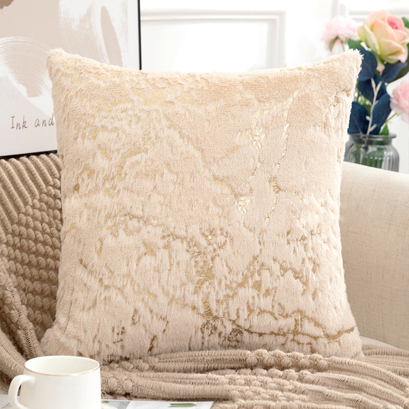 豪華なゴールデンファークッションカバーホワイト43x43装飾 - Pillow Cover 20X20 のレビューと価格