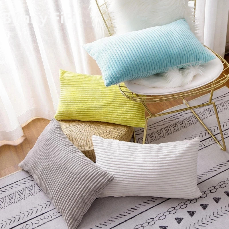コーデュロイストライプクッションカバー 30 × 50/40 - Pillow Cover 20X20 のレビューと価格