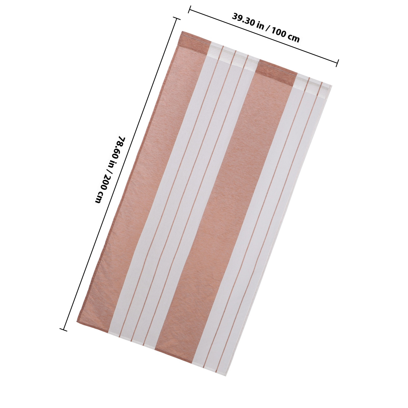 多色ストライプ柄の窓飾り用ベールカーテン。薄手でミニマルなデ - Curtain Sheer Voile のレビューと価格