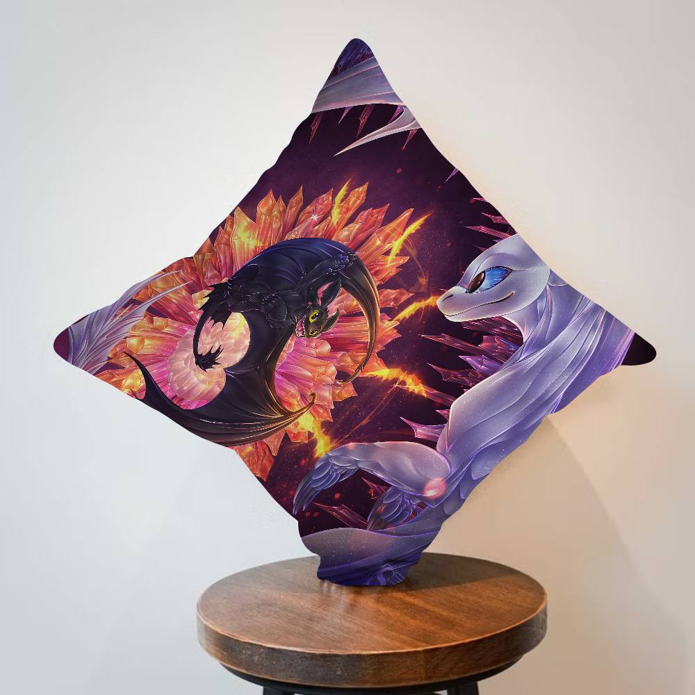 H-ドラゴンのイラストが描かれた枕カバー。お部屋やオフィス、 - Your Home Textiles のレビューと価格