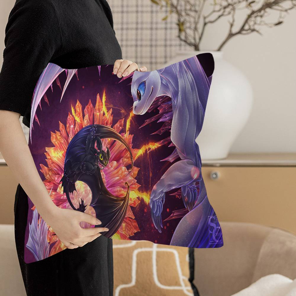 H-ドラゴンのイラストが描かれた枕カバー。お部屋やオフィス、 - Your Home Textiles のレビューと価格