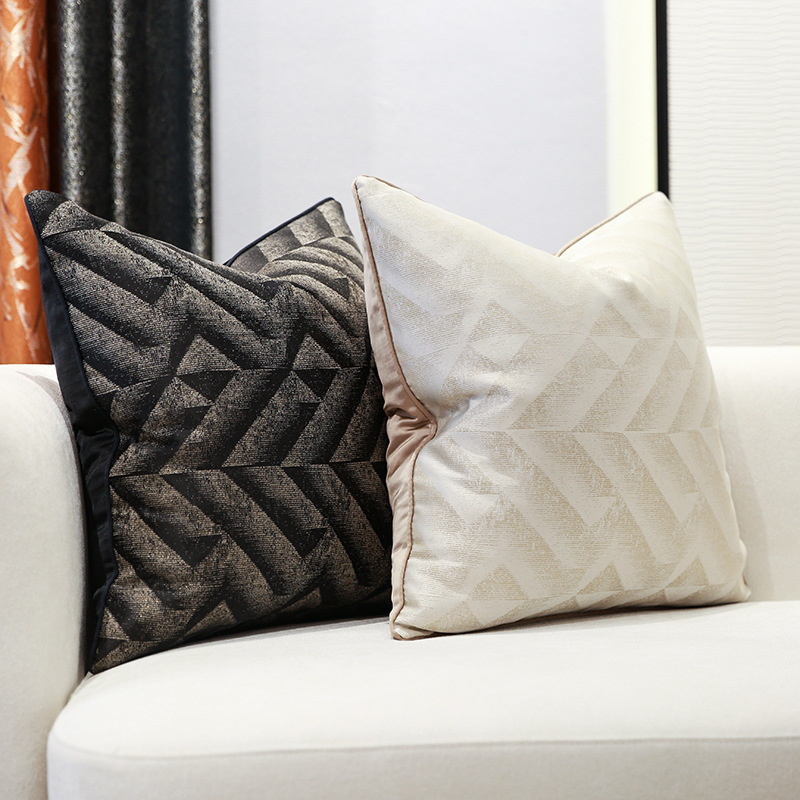 黒と白のジャカードクッション,枕カバー,長方形,ソファ用,装 - Pillow Cover 20X20 のレビューと価格